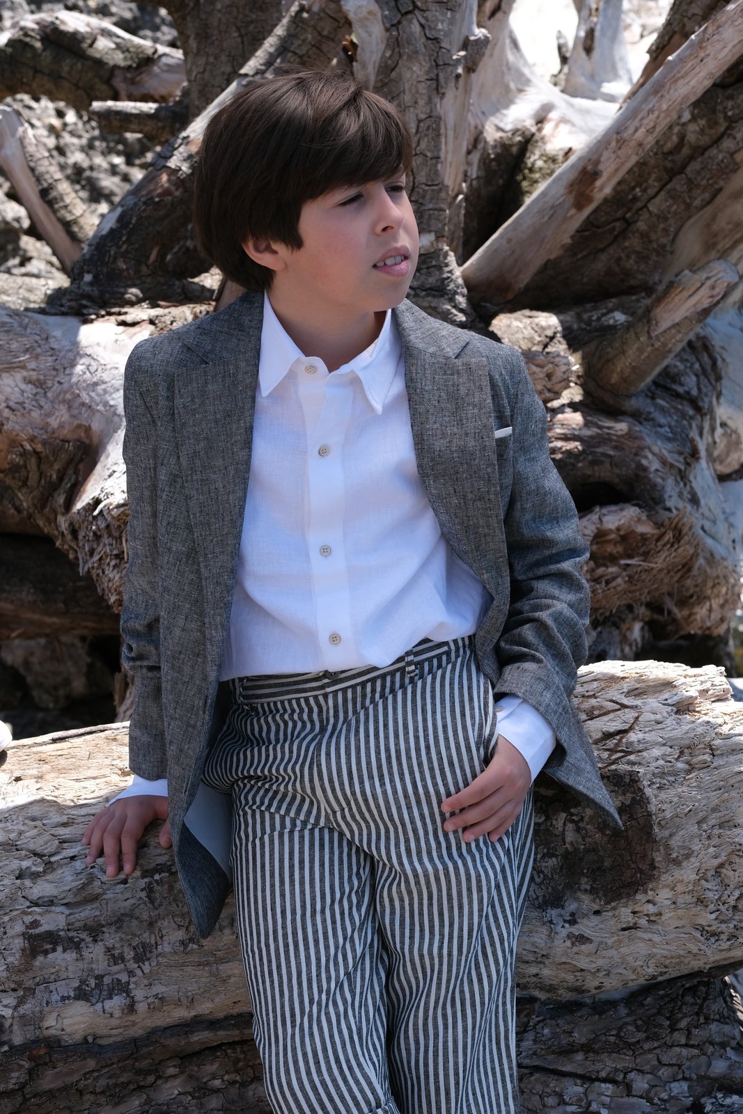 Blazer in tweed grigio mélange per bambino DODÒ welldone