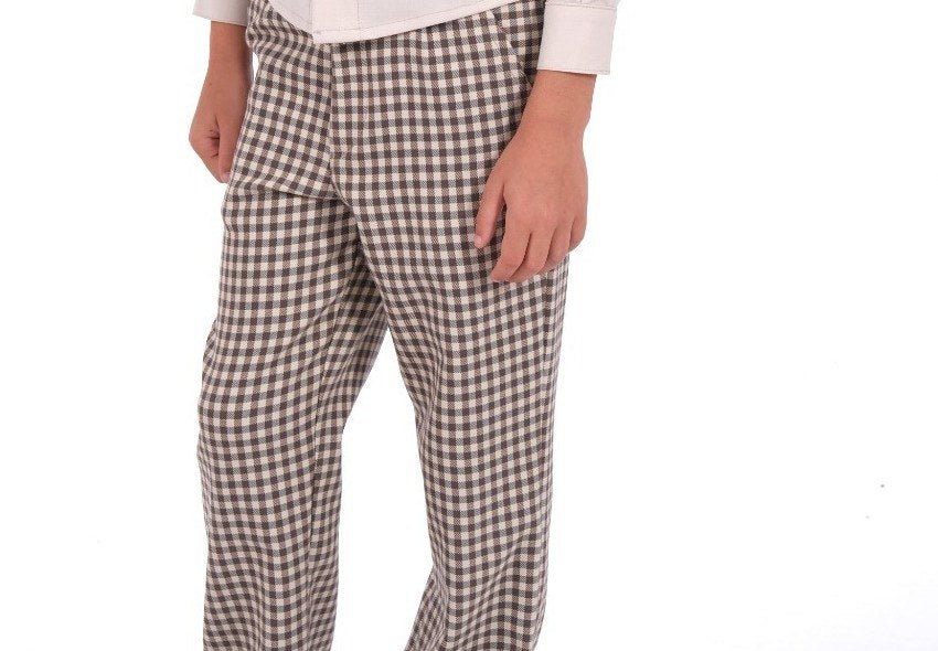 Pantalone a quadretti beige principe di Galles per bambino DODÒ welldone