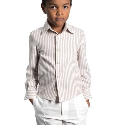 Camicia "Maiori" Righe Sabbia/Bianco