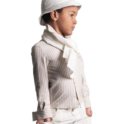 Camicia "Maiori" Righe Sabbia/Bianco