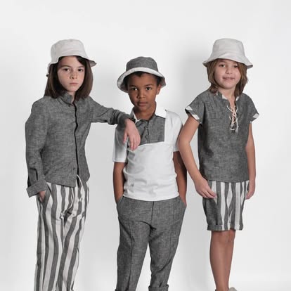 Pantalone "Vietri" Righe Bianco/Grigio