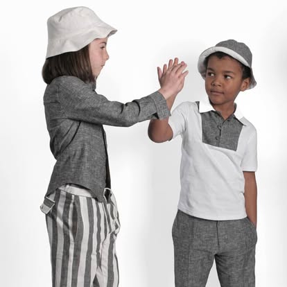 Pantalone "Vietri" Righe Bianco/Grigio