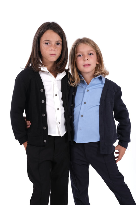 Cardigan blu navy con monogramma DD per bambino DODÒ welldone