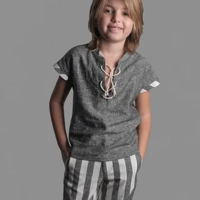 Pantaloncini Lino "Atene" Righe