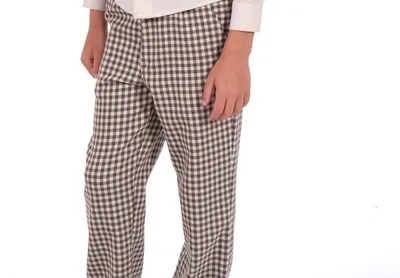 Pantalone "Lille" Quadretti Beige